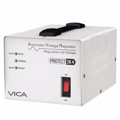Regulador Vica Protect 3k 1800 W 3 Kva 4 Contacto(S) Ac Nema 5–20p Double Conversión Blanco